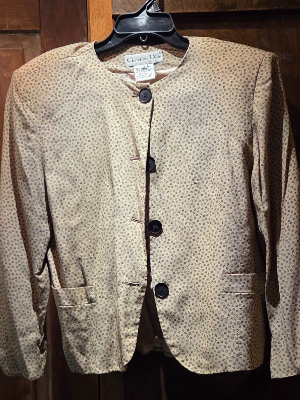 Christian Dior collarless blazer